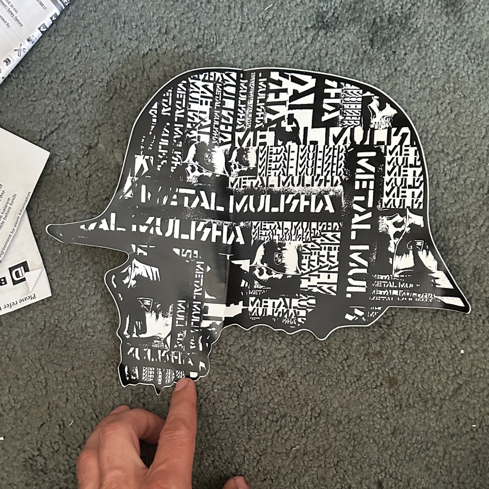 Black and White metal mulisha Skull Sticker